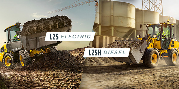 Volvo L25 Electric wheel loader and L25 diesel wheel loader working comparison